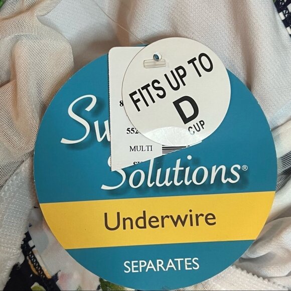 Swim Solutions Juliet Printed Side-Tie Underwire Tankini Top Navy Floral… - Picture 8 of 11